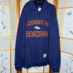 VINTAGE NFL Classic Gridiron Rebok Property Of Broncos Football Hoodie size XL